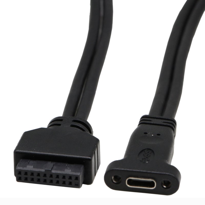 zdyCGTime(50cm USB 3.0 19 Pin to USB C Front Panel Header Cable, USB 3.0 19 Pin Female to USB Type C Female Panel Mount Extension Cable - Image 5